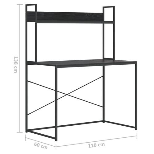 Computerbord 110x60x138 cm konstrueret træ sort