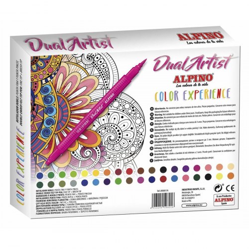 Alpino Dual Artist fiberpenne - multifarvet sæt med 36 dele