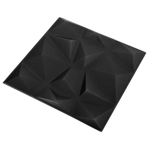 3D-vægpaneler 48 stk. 50x50 cm 12 m² diamantsort