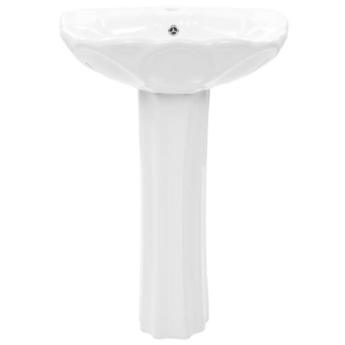 Fritstående vask med piedestal keramik hvid 580 x 510 x 200 mm
