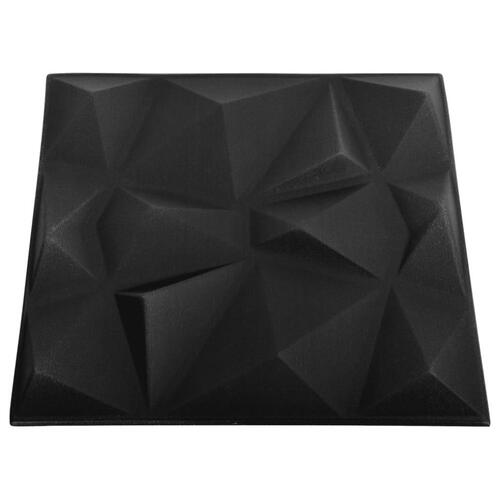 3D-vægpaneler 48 stk. 50x50 cm 12 m² diamantsort
