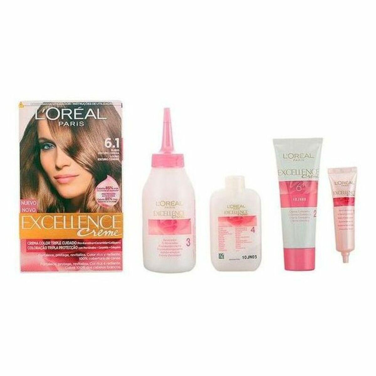 L’Oreal Excellence Creme permanent hårfarve - Mørk Askeblond 6.1 / 9.0 / 8.0, 192 ml