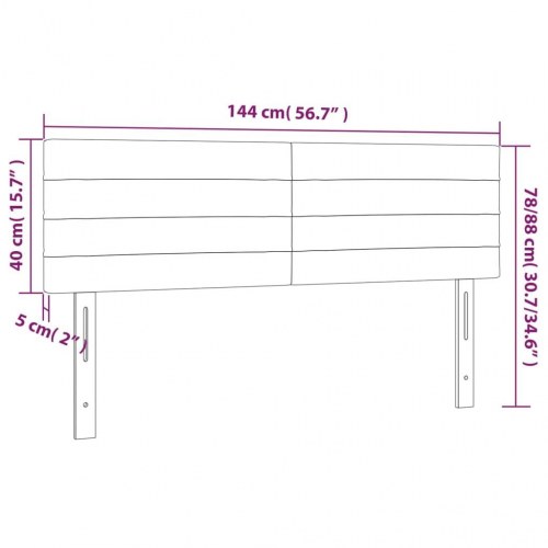 Sengegavl med LED-lys i fløjl 144 x 5 x 78/88 cm - mørkegrøn