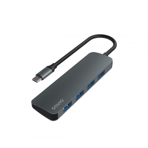 Savio 4-Port USB-C Hub AK-54 - Grå