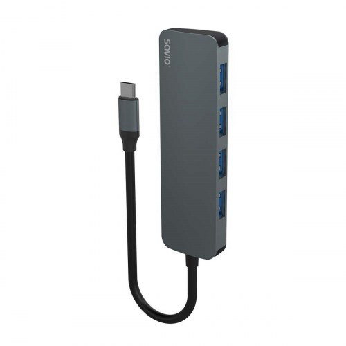 Savio 4-Port USB-C Hub AK-54 - Grå