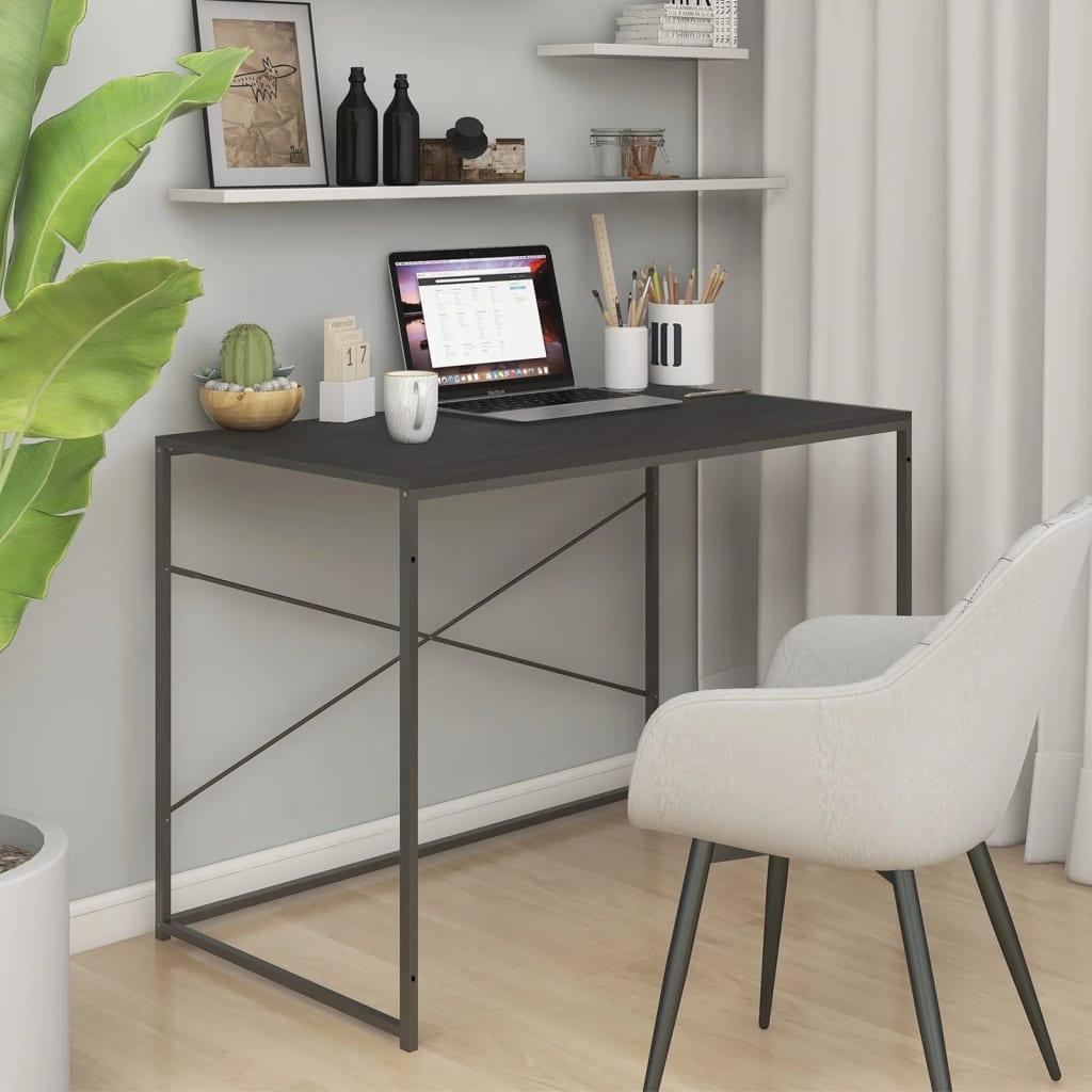 vidaXL computerbord 110x60x70 cm konstrueret træ sort