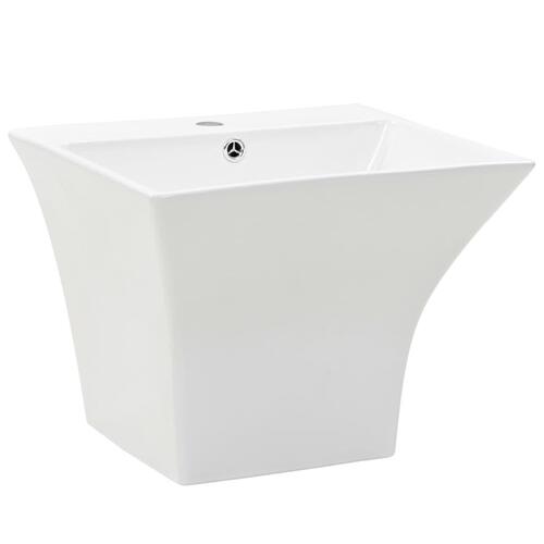 Væghængt håndvask keramik 500 x 450 x 410 mm hvid