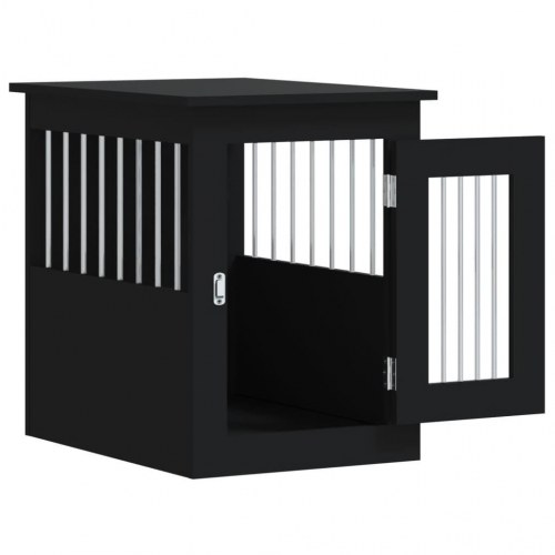 Hundebur/endebord i konstrueret træ - 45 × 62 × 59 cm, sort