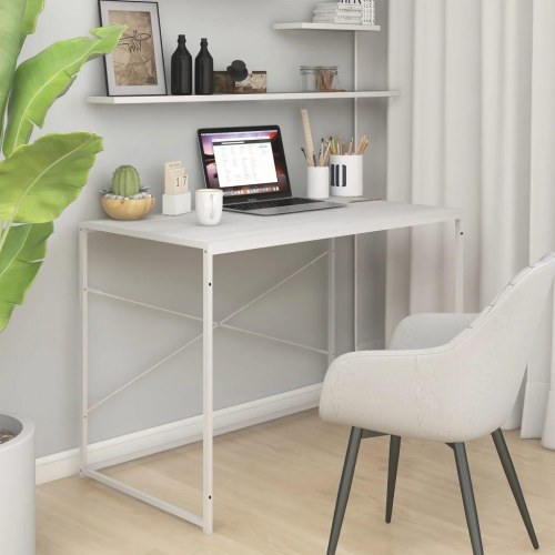 Computerbord 110 × 60 × 70 cm i hvidt konstrueret træ