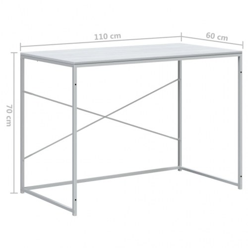 Computerbord 110 × 60 × 70 cm i hvidt konstrueret træ