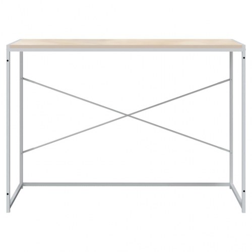 Computerbord 110x60x70 cm konstrueret træ hvid og egetræsfarvet