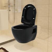 Væghængt toilet keramisk sort