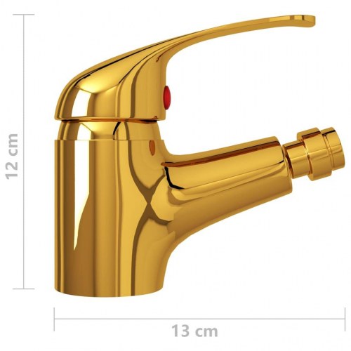 Blandingsbatteri til bidet - 13 × 12 cm, guldfarvet