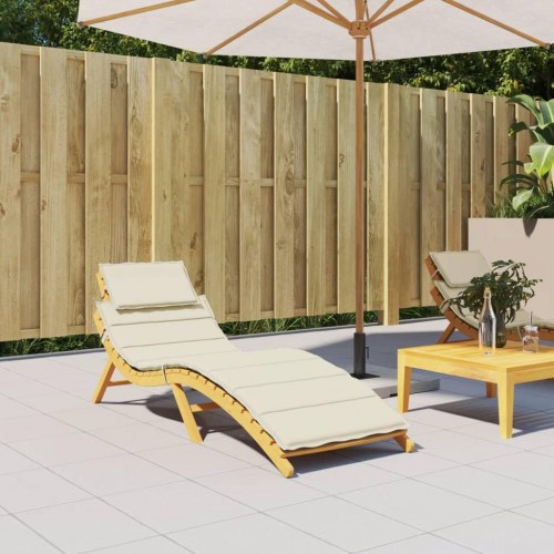 Hynde til liggestol 186×58×4 cm i oxfordstof - cremefarvet