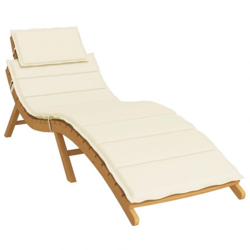 Hynde til liggestol 186×58×4 cm i oxfordstof - cremefarvet