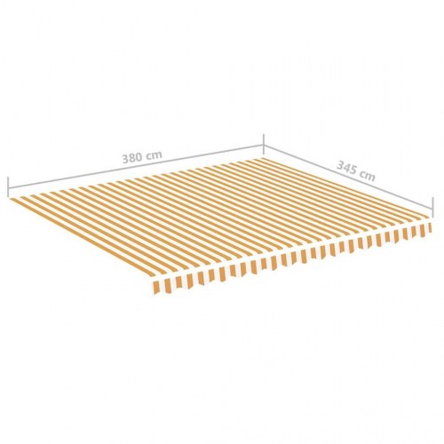 Udskiftningsdug til markise 4 × 3,5 m - gul/hvid