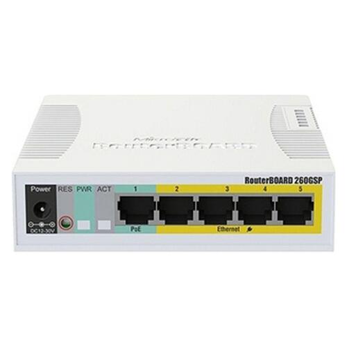 Netværksswitch Mikrotik RB260GSP - 5x RJ45, desktop