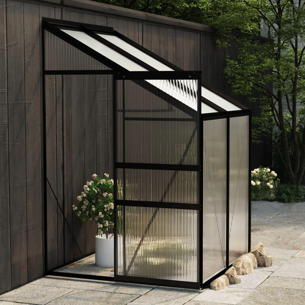 Drivhus 2,7 m² aluminium antracitgrå