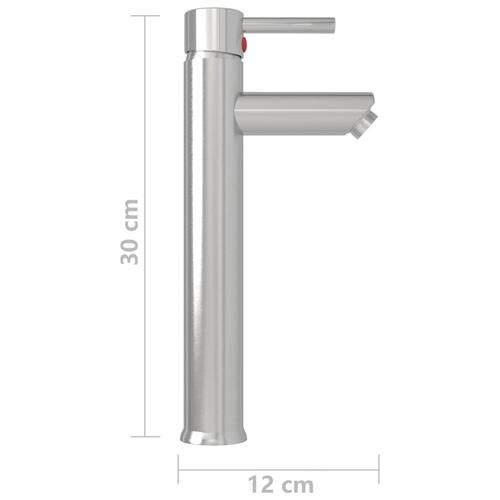 Blandingsbatteri til badeværelse 12x30 cm sølvfarvet