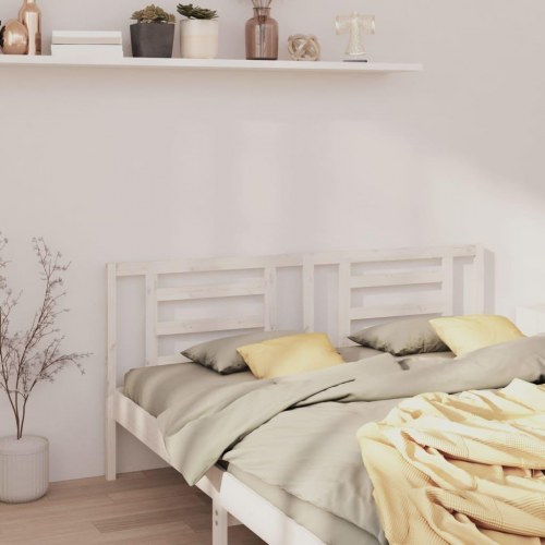 Sengegavl 206×4×100 cm i massivt fyrretræ - hvid