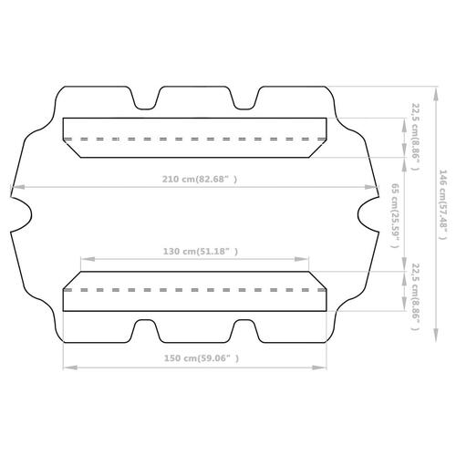 Baldakin til havegynge 150/130x105/70 cm hvid