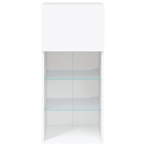 Tv-borde med LED-lys - 2 stk., 40,5×30×90 cm, hvid