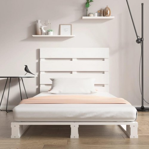 Sengeramme uden madras 100x200 cm massivt fyrretræ hvid