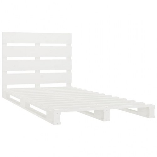 Sengeramme uden madras 100x200 cm massivt fyrretræ hvid
