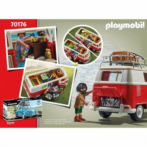 Legetøj Playmobil Volkswagen T1 Campingbus 70176 - Rød (74 dele)