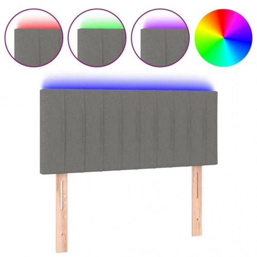 Sengegavl med LED-lys 80 x 5 x 78/88 cm - mørkegrå