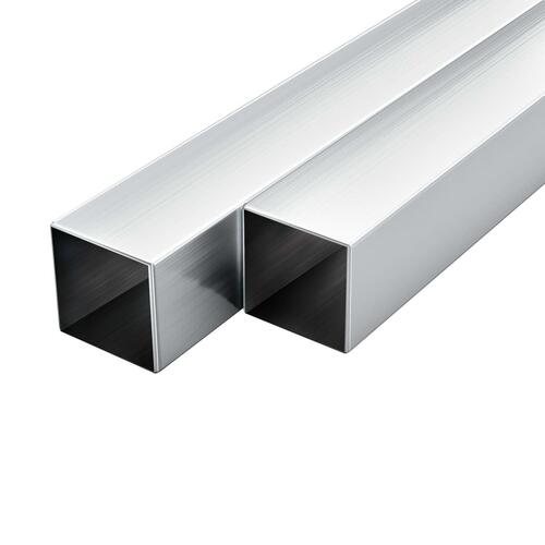Aluminiumsrør 6 stk. firkantet bokssektion 1 m 30 x 30 x 2 mm