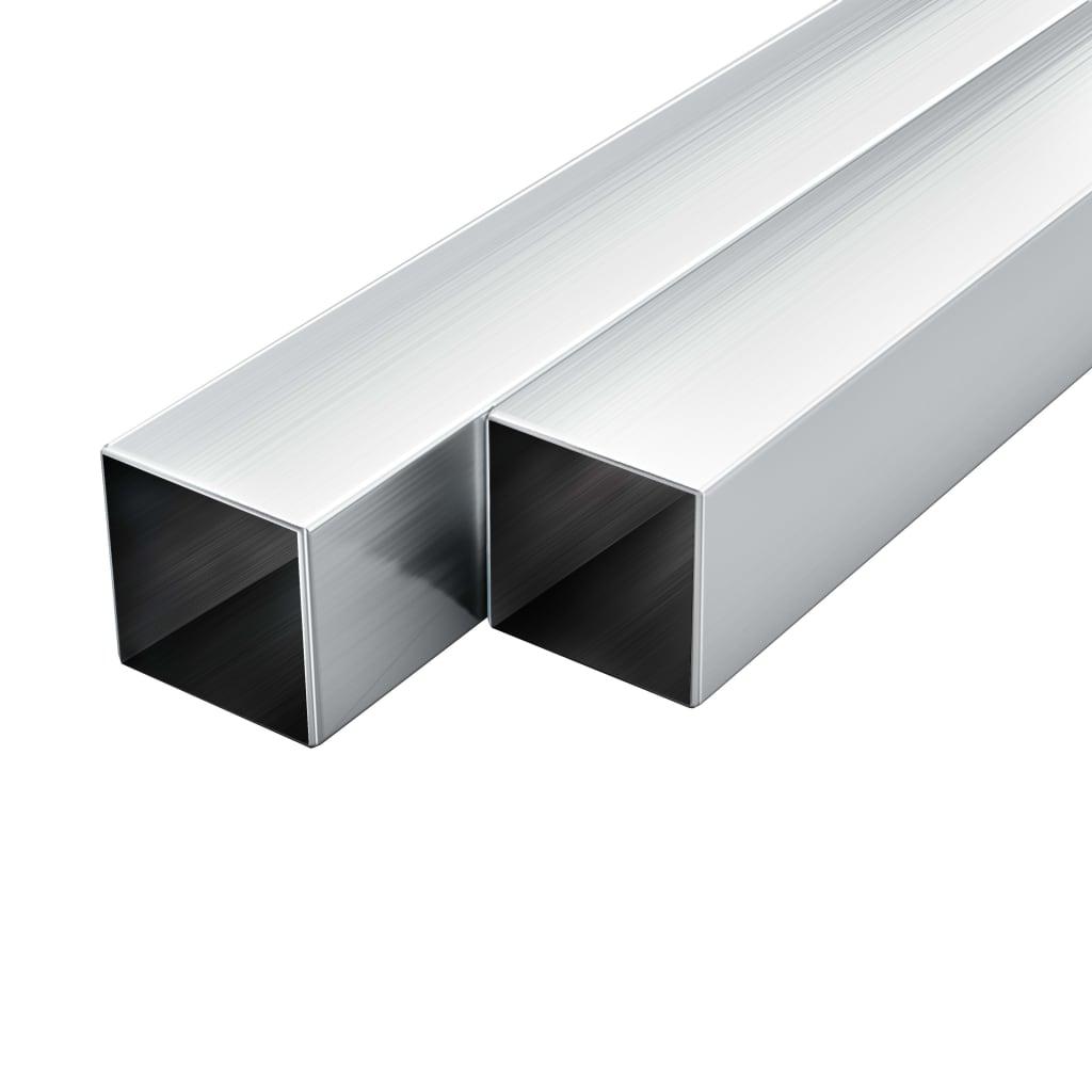 Aluminiumsrør 6 stk. firkantet bokssektion 1 m 30 x 30 x 2 mm