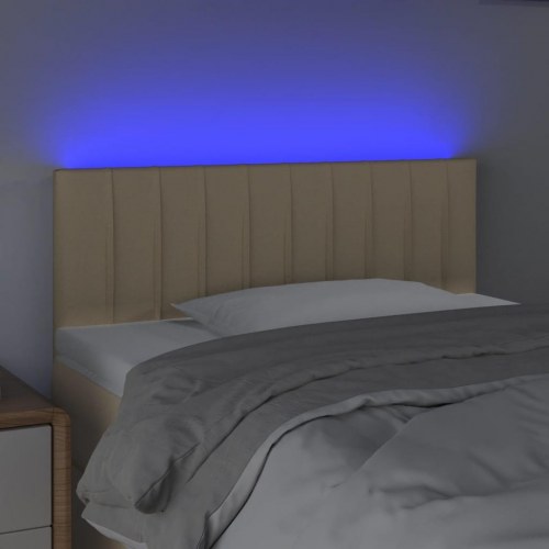Sengegavl med LED-lys 80 x 5 x 78/88 cm - cremefarvet
