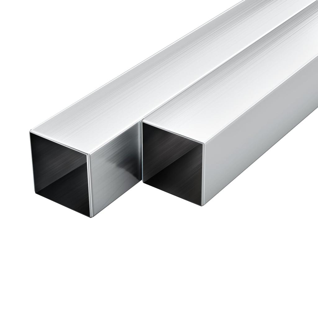 Aluminiumsrør 6 stk. firkantet bokssektion 2 m 30 x 30 x 2 mm