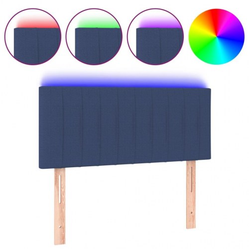 Sengegavl med LED-lys 80 x 5 x 78/88 cm - blå