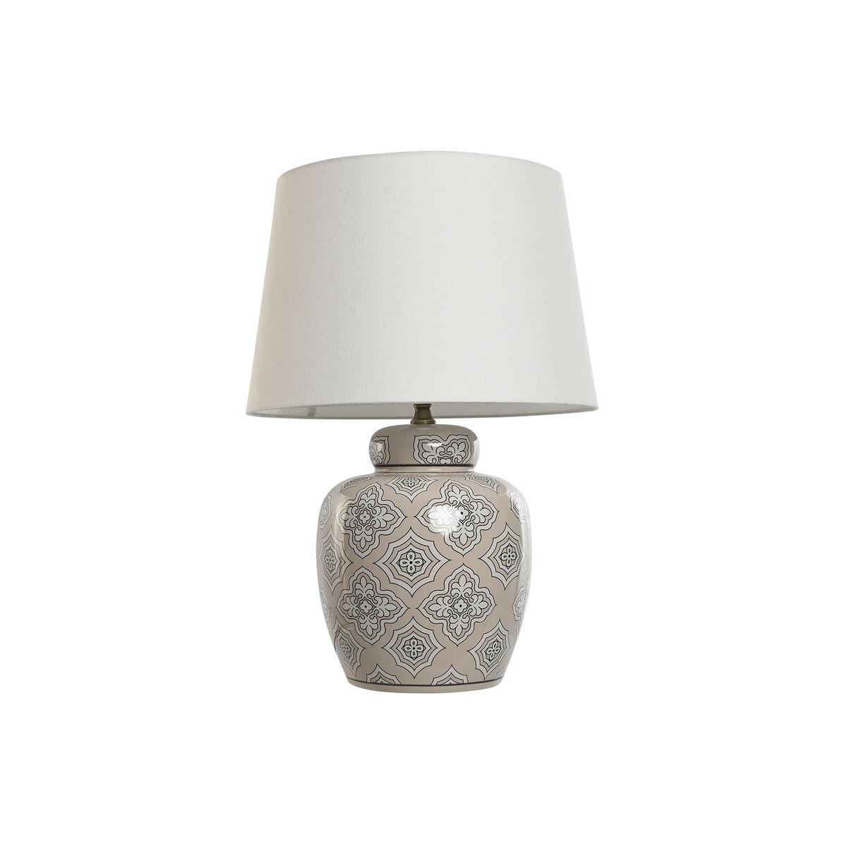 Bordlampe Home Esprit Hvid Beige Keramik 50 W 220 V 43 5 X 43 5 X 61 Cm