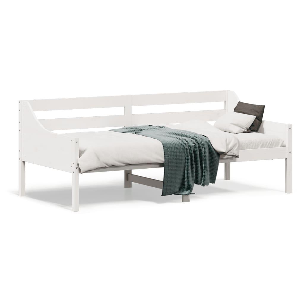 Daybed uden madras 90x190 cm massivt fyrretræ hvid billede