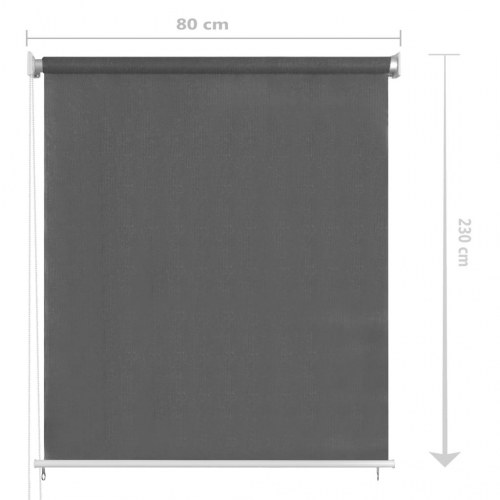 Udendørs rullegardin 80 × 230 cm - antracitgrå HDPE