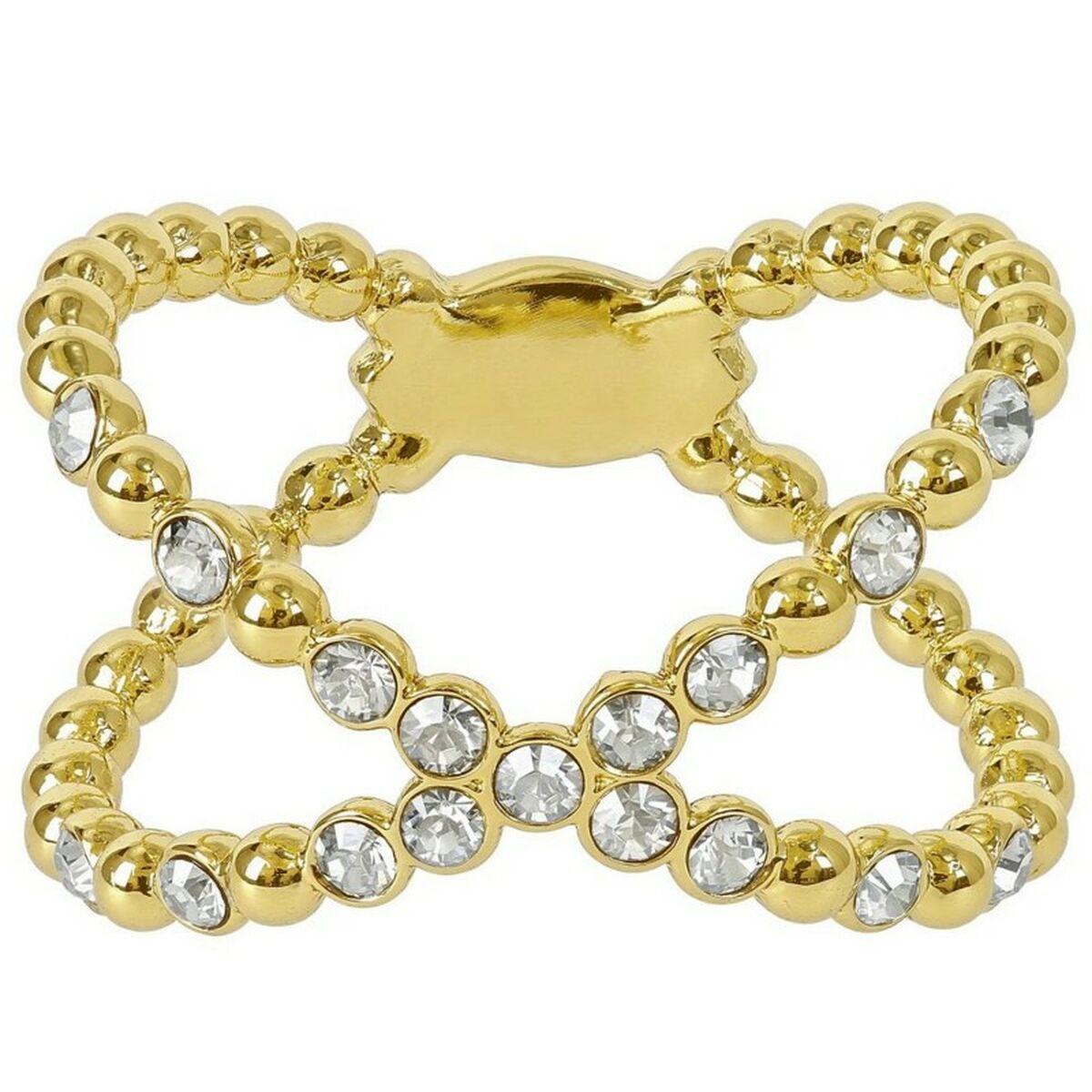 Adore ring til kvinder, gylden med krystaldetaljer - str. 12