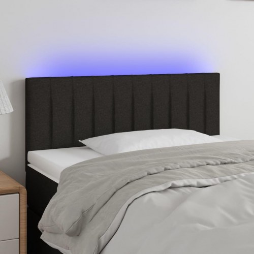 Sengegavl med LED-lys 90 x 5 x 78/88 cm - sort