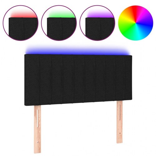 Sengegavl med LED-lys 90 x 5 x 78/88 cm - sort