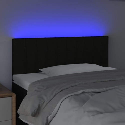 Sengegavl med LED-lys 90 x 5 x 78/88 cm - sort