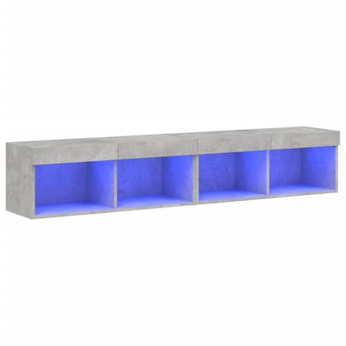 Tv-borde 2 stk. med LED-lys 80x30x30 cm betongrå