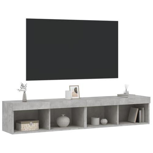 Tv-borde 2 stk. med LED-lys 80x30x30 cm betongrå