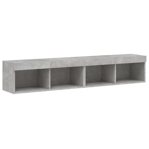 Tv-borde 2 stk. med LED-lys 80x30x30 cm betongrå