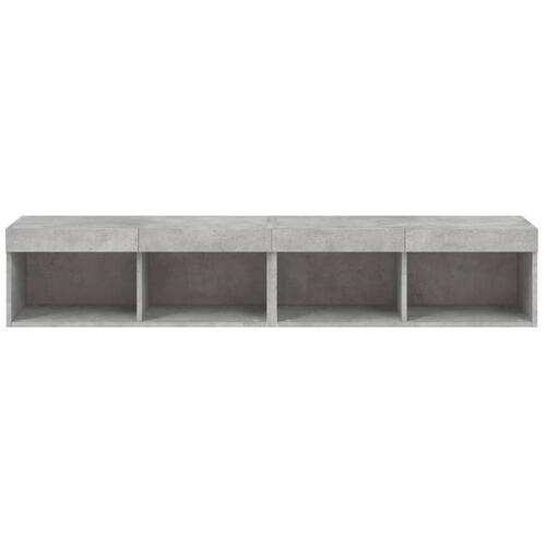 Tv-borde 2 stk. med LED-lys 80x30x30 cm betongrå
