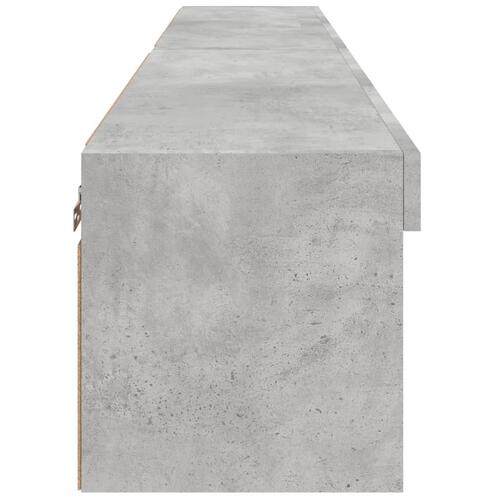 Tv-borde 2 stk. med LED-lys 80x30x30 cm betongrå