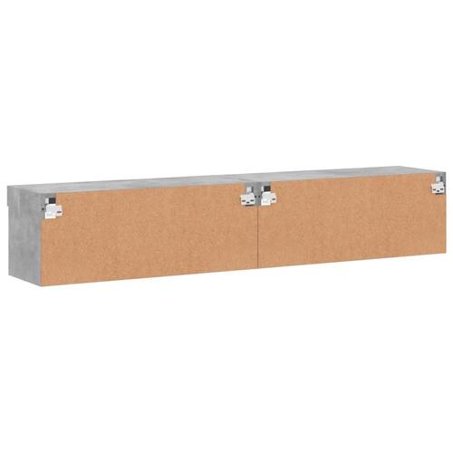 Tv-borde 2 stk. med LED-lys 80x30x30 cm betongrå