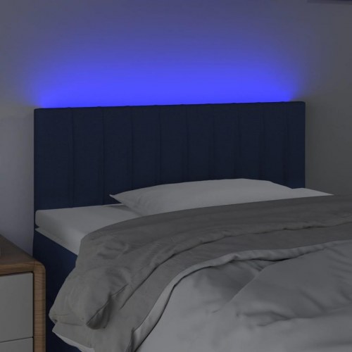 Sengegavl med LED-lys 90 x 5 x 78/88 cm - blå