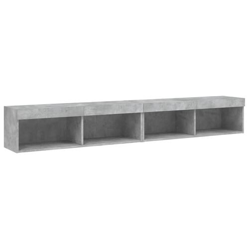 Tv-borde 2 stk. med LED-lys 100x30x30 cm betongrå